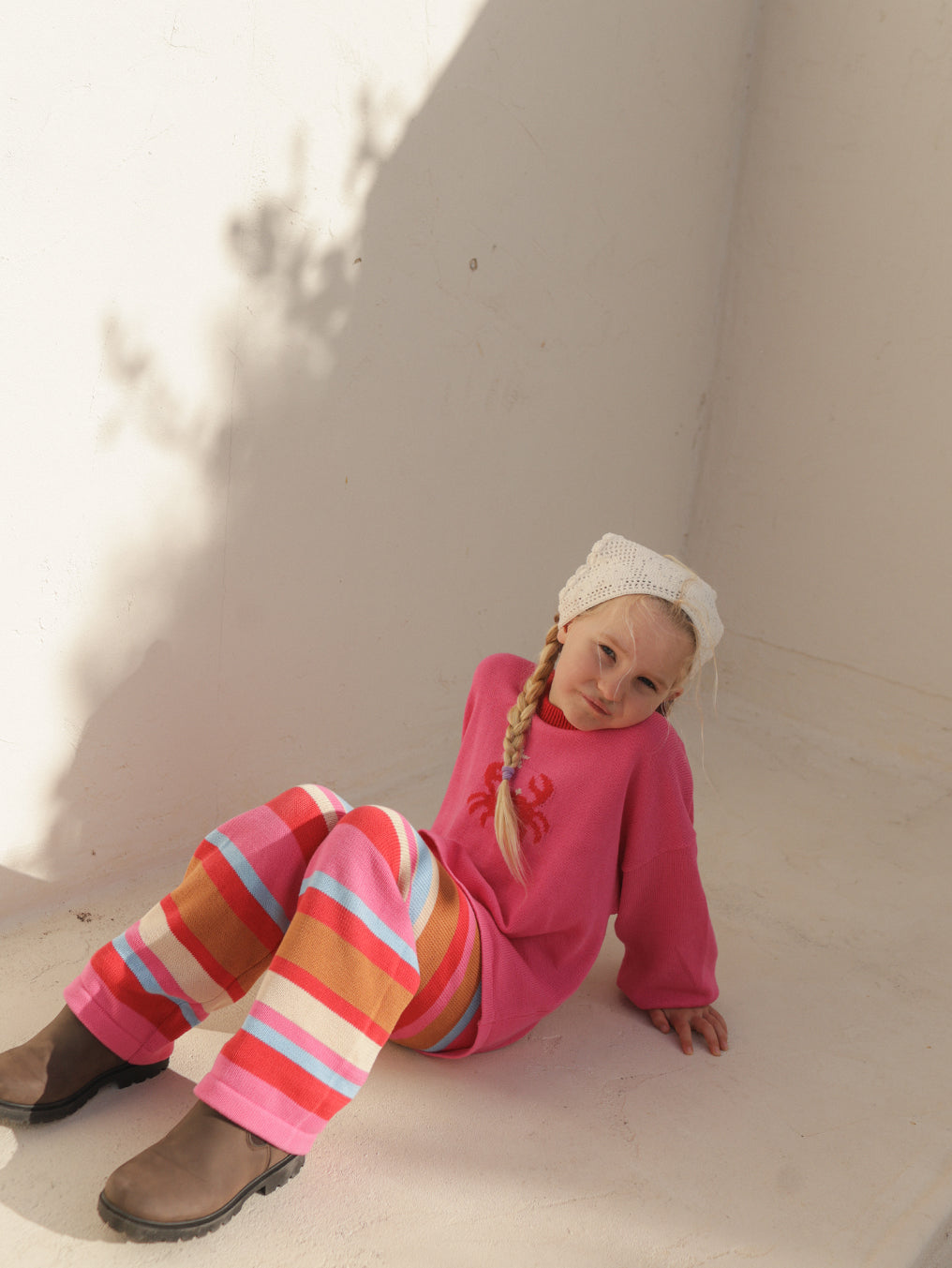 Coral Stripe Pants