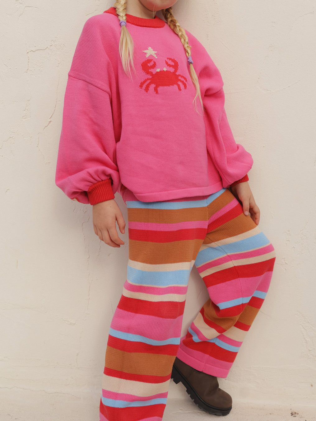Coral Stripe Pants
