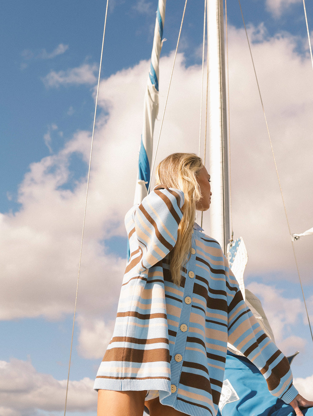 Sails Stripe Oversized Cardi