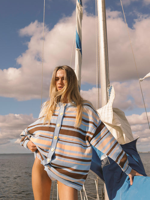 Sails Stripe Oversized Cardi