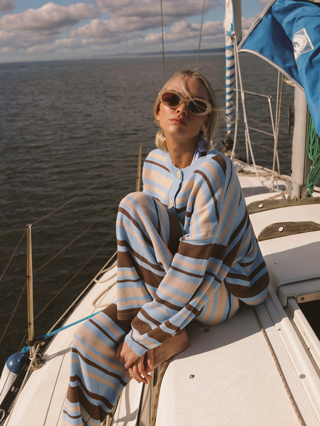 Sails Stripe Oversized Cardi